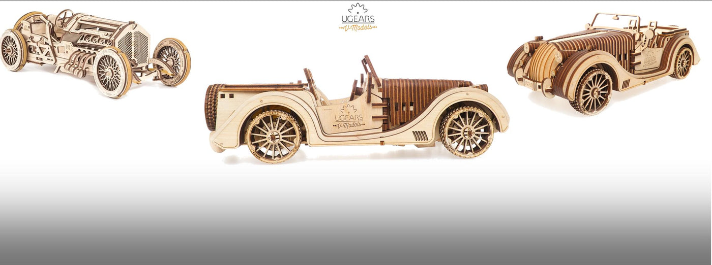 Wooden car scale models by Ugears will provide a wealth of quality family time building the running models. Ideal for a quality car keepsake, to hand down through your family for years to come. Visit the Revs Institute Automotive Museum Gift Shop often.