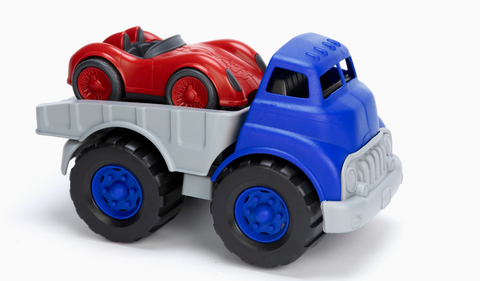 Eco-Friendly Flatbed Truck & Race Car Set
