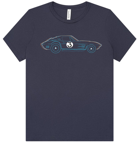 Ladies Revs Institute Corvette Grand Sport T-shirt - Vintage Navy