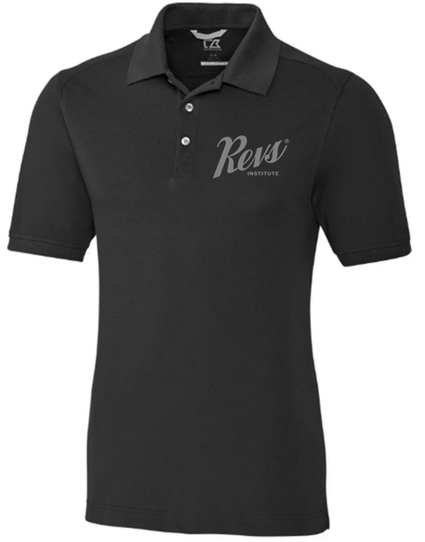 Revs Mens Cutter & Buck Triblend Pique Polo - Black