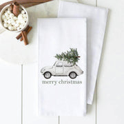 Christmas Car Kitchen Towel - Natural