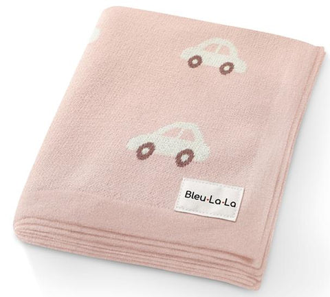 Cotton Car-design Baby Blanket - Pink