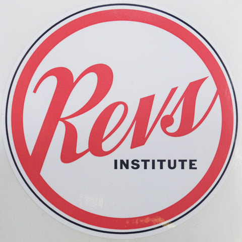 Revs Institute White Weatherproof Decal