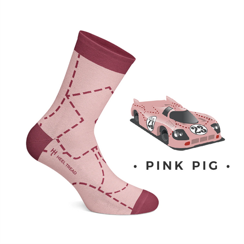 Pink Pig Mens Car Socks