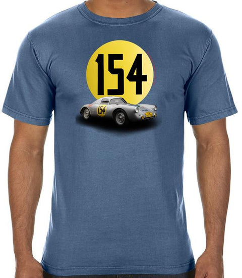 Revs Institute 1953 Porsche 550-01 T-shirt - Blue Jean