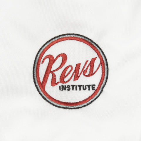 Revs Institute Mens Cutter & Buck Triblend Pique Polo - White