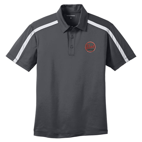 Revs Institute Mens Performance Polo - Steel Grey/White